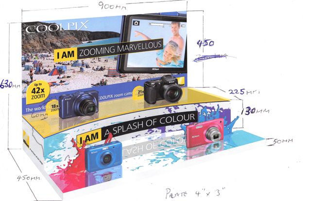 Cameras on  display with digitally printed vinyls
